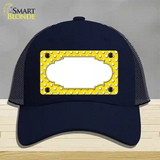 Scallop Yellow White Polka Dot Novelty License Plate Hat Mesh / Navy