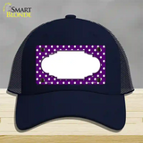 Scallop Purple White Polka Dot Novelty License Plate Hat Mesh / Navy