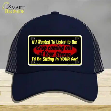 The Crap From Your Stereo Novelty License Plate Hat Mesh / Navy