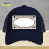 Scallop Tan White Polka Dot Novelty License Plate Hat Mesh / Navy