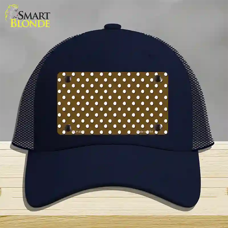 Brown Polka Dot Novelty License Plate Hat Mesh / Navy