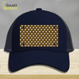 Brown Polka Dot Novelty License Plate Hat Mesh / Navy