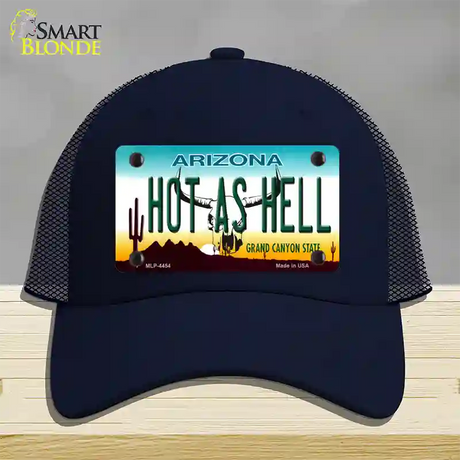 Hot As Hell Arizona Novelty License Plate Hat Mesh / Navy