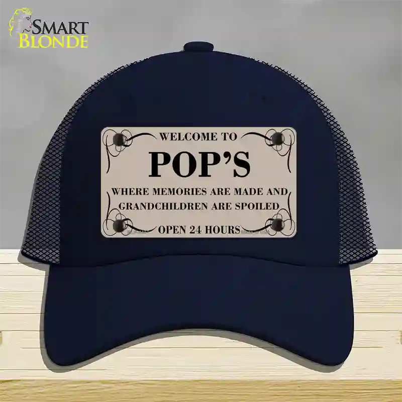 Welcome To Pops Novelty License Plate Hat Mesh / Navy