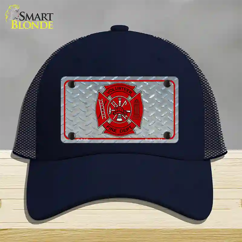 Volunteer Fire Dept Novelty License Plate Hat Mesh / Navy