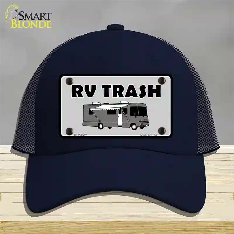 RV Trash Aluminum Automotive Novelty License Plate Hat Mesh / Navy