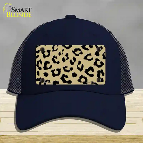 Gold Black Cheetah Novelty License Plate Hat Mesh / Navy