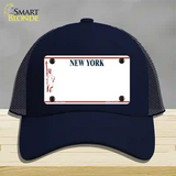 New York State Blank Novelty License Plate Hat Mesh / Navy