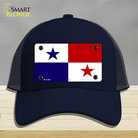 Panama Flag Novelty License Plate Hat Mesh / Navy