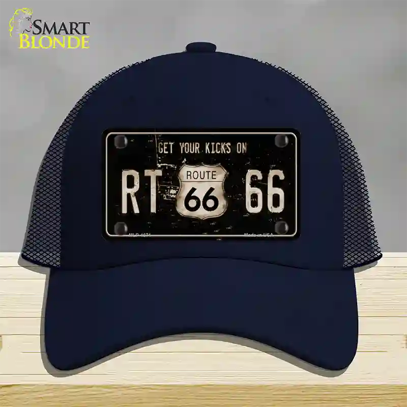 Route 66 Get Your Kicks Novelty License Plate Hat Mesh / Navy