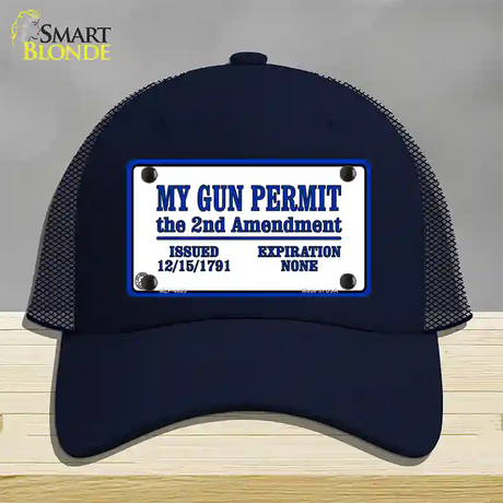 My Gun Permit Novelty License Plate Hat Mesh / Navy