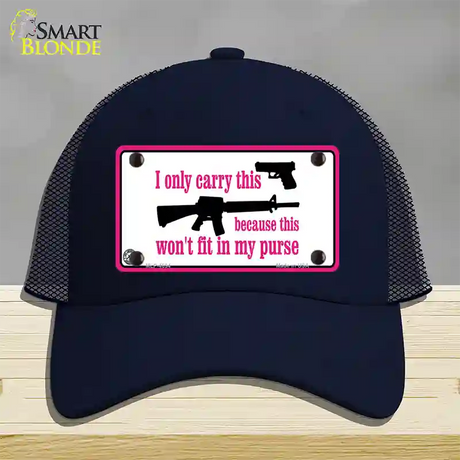 I Carry This Gun Novelty License Plate Hat Mesh / Navy