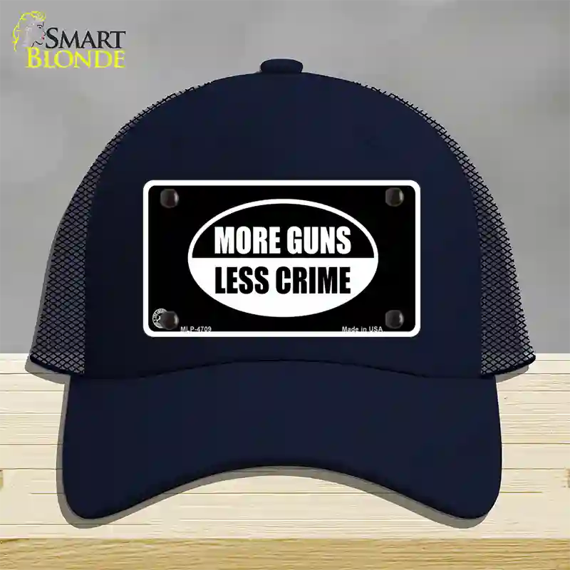 More Guns Less Crime Novelty License Plate Hat Mesh / Navy