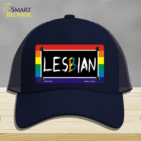 Lesbian Novelty License Plate Hat Mesh / Navy