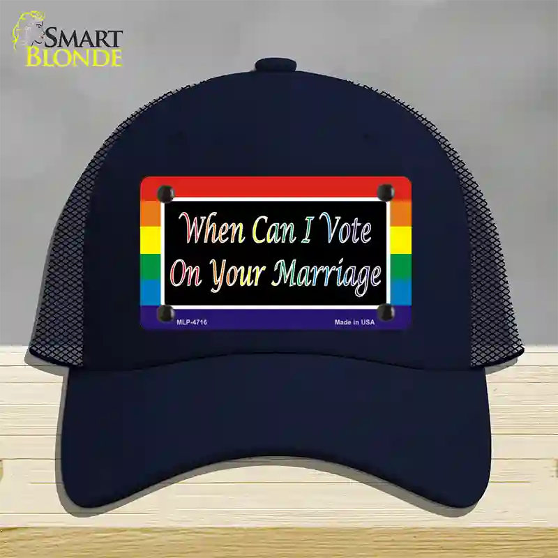 When Can I Vote Novelty License Plate Hat Mesh / Navy