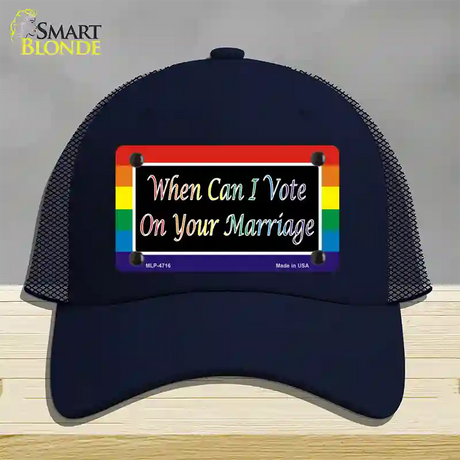 When Can I Vote Novelty License Plate Hat Mesh / Navy