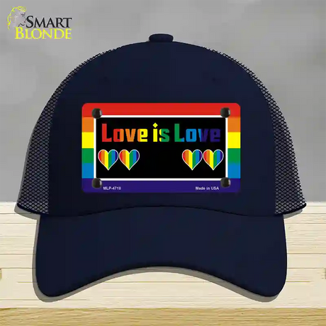 Love Is Love Novelty License Plate Hat Mesh / Navy