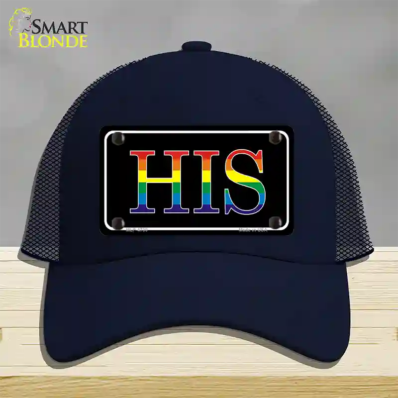 His Rainbow Novelty License Plate Hat Mesh / Navy