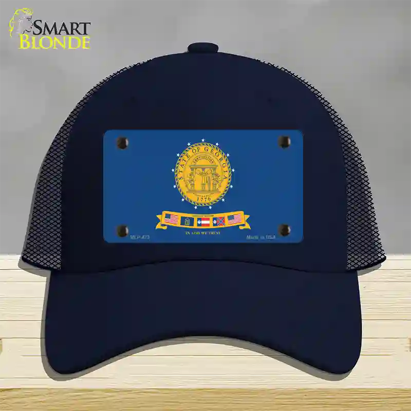 Georgia State Seal Novelty License Plate Hat Mesh / Navy