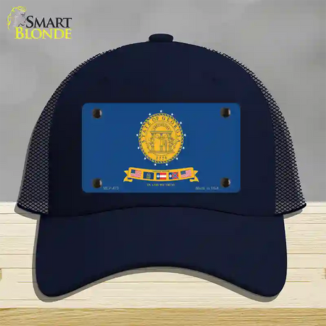 Georgia State Seal Novelty License Plate Hat Mesh / Navy