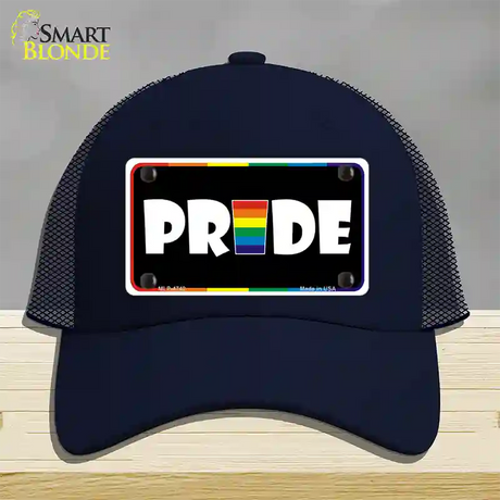 Pride Novelty License Plate Hat Mesh / Navy