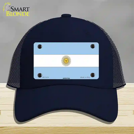 Argentina Flag Novelty License Plate Hat Mesh / Navy