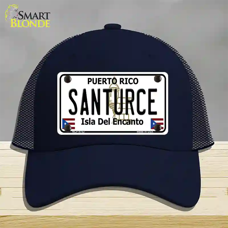 Santurce Puerto Rico Novelty License Plate Hat Mesh / Navy