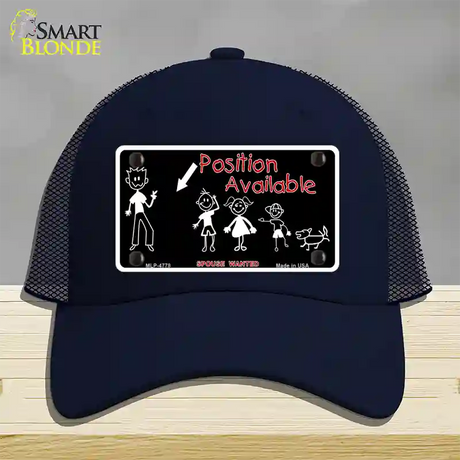 Position Available Novelty License Plate Hat Mesh / Navy