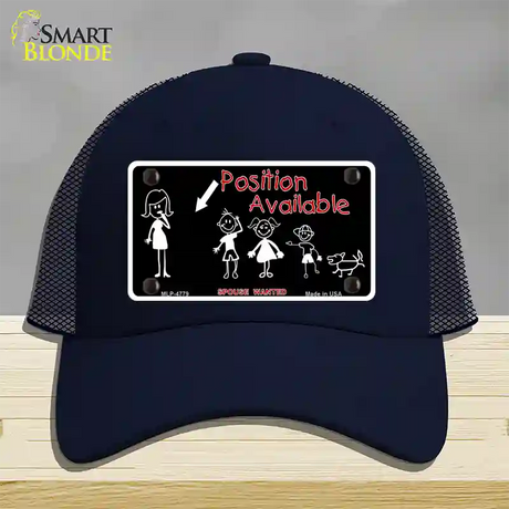 Position Available Male Novelty License Plate Hat Mesh / Navy