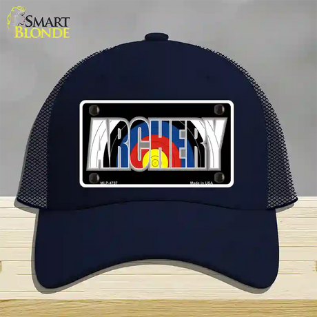 Archery Novelty License Plate Hat Mesh / Navy