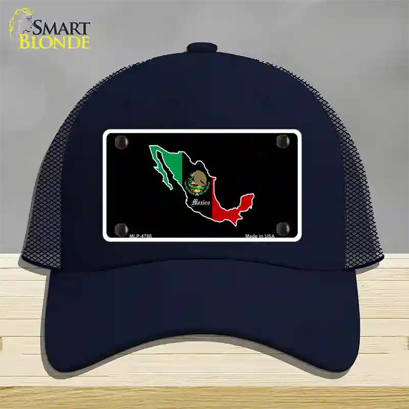 Mexico Outline Novelty License Plate Hat Mesh / Navy