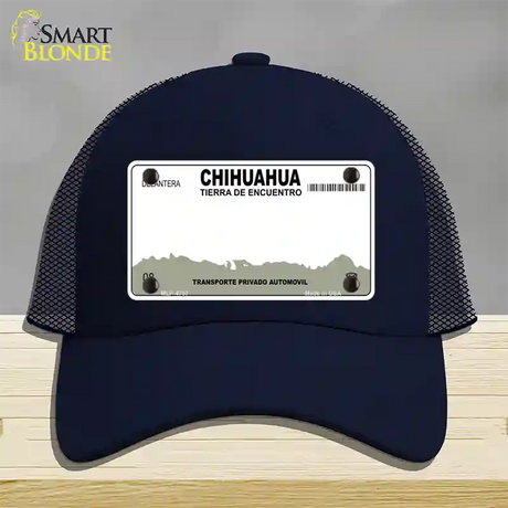 Chihuahua Mexico Novelty License Plate Hat Mesh / Navy