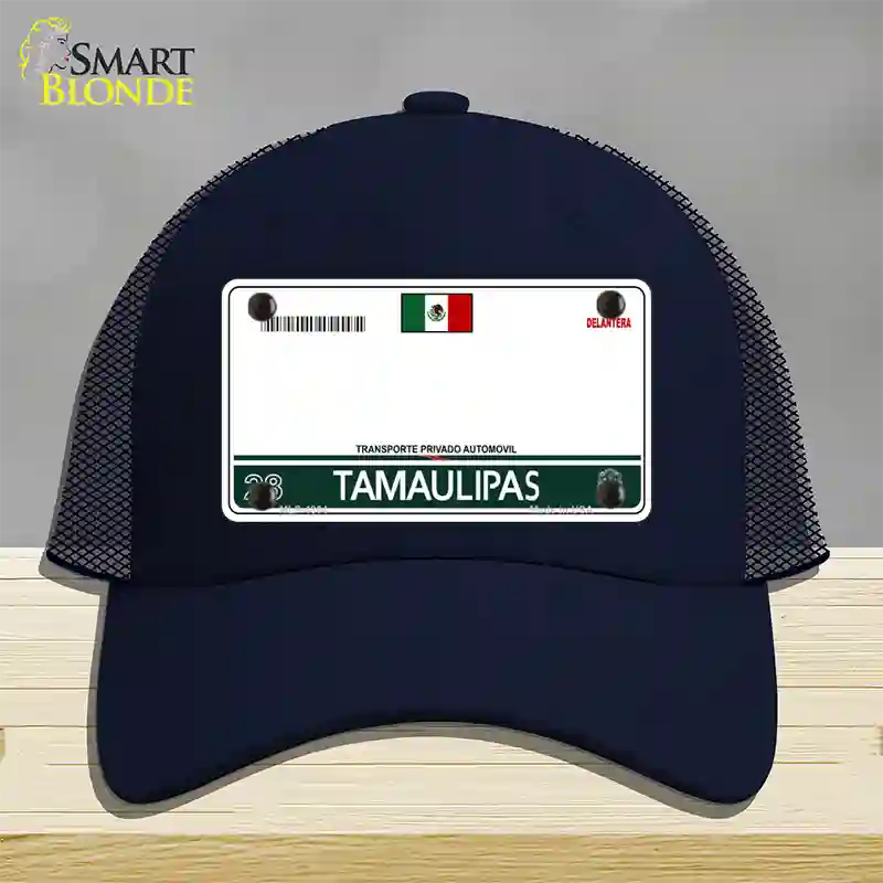 Tamaulipas Mexico Blank Novelty License Plate Hat Mesh / Navy