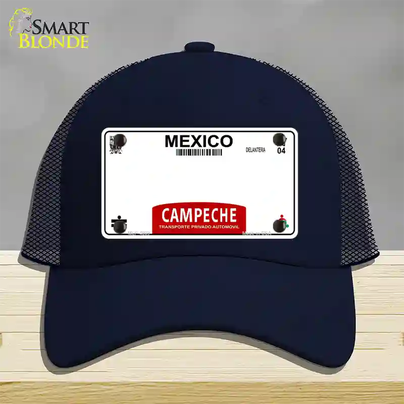 Campeche Mexico Blank Novelty License Plate Hat Mesh / Navy