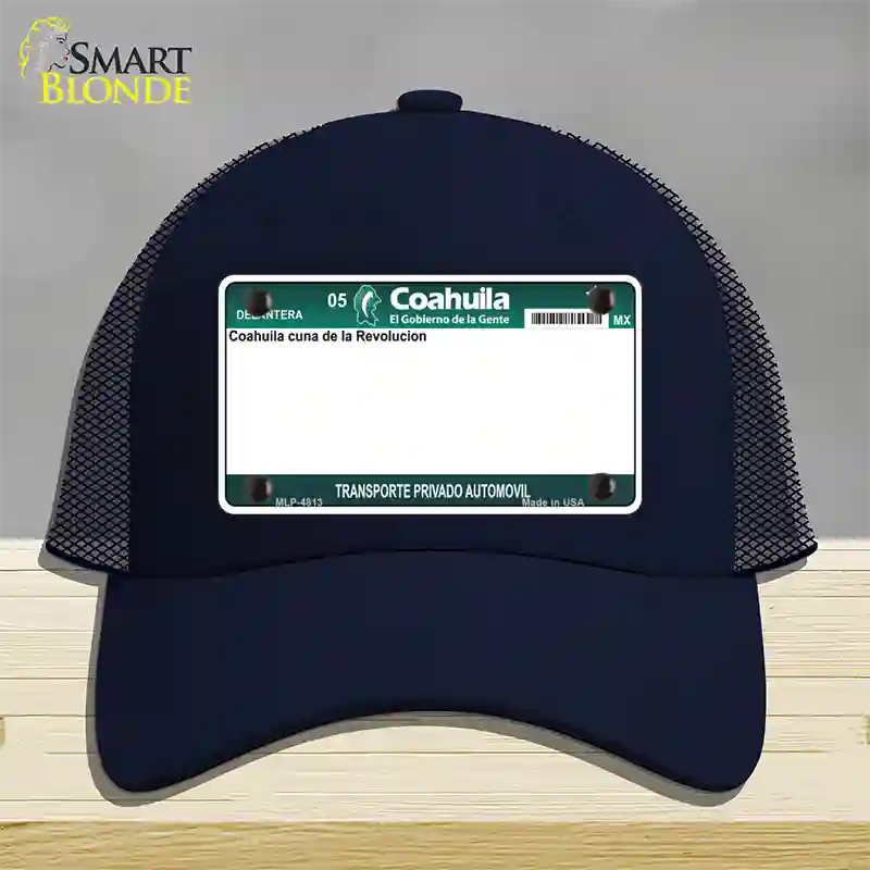 Coahuila Mexico Novelty License Plate Hat Mesh / Navy