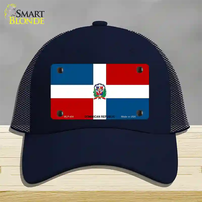 Dominican Republic Flag Novelty License Plate Hat Mesh / Navy