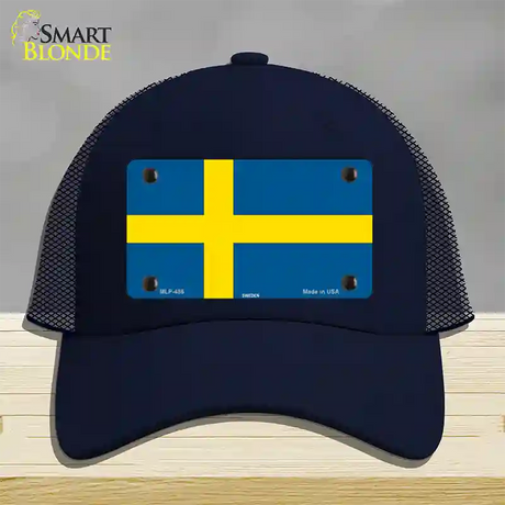 Sweden Flag Novelty License Plate Hat Mesh / Navy