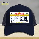 Surf Girl California Novelty License Plate Hat Mesh / Navy