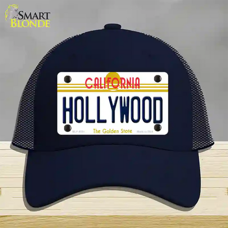 Hollywood California Novelty License Plate Hat Mesh / Navy