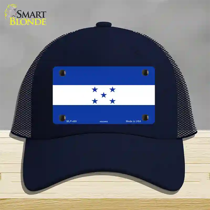 Honduras Flag Novelty License Plate Hat Mesh / Navy