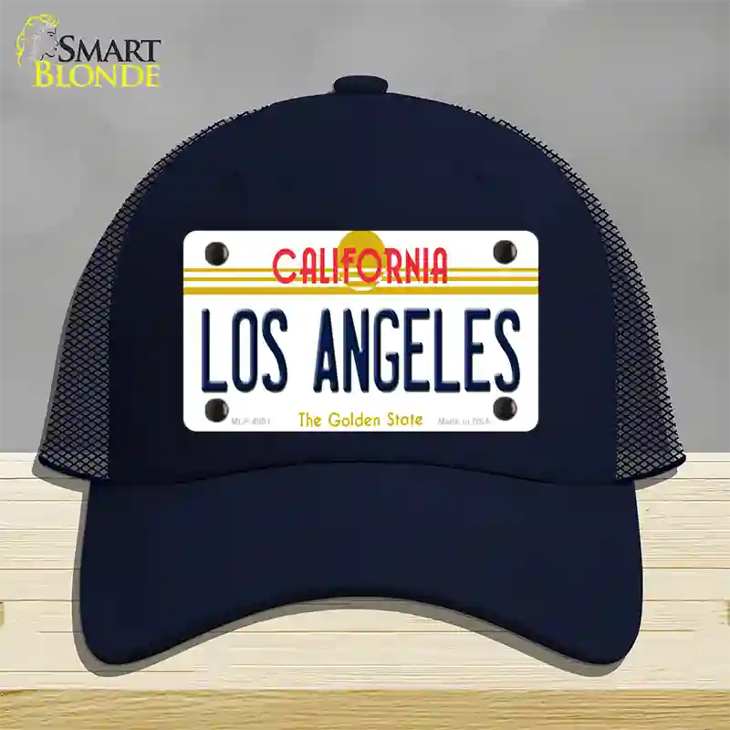 Los Angeles California State Novelty License Plate Hat Mesh / Navy