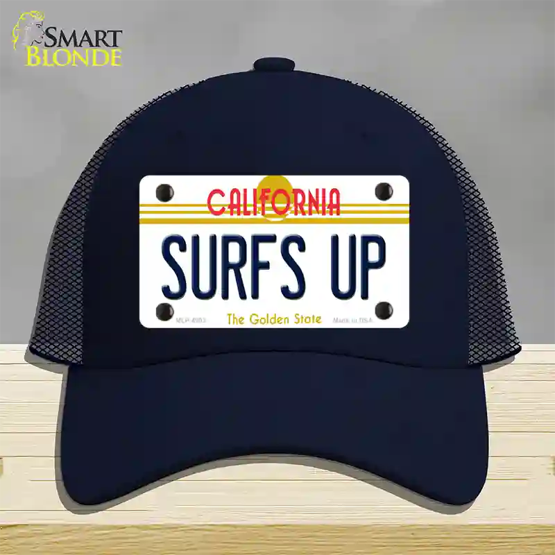 Surfs Up California Novelty License Plate Hat Mesh / Navy