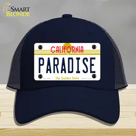 Paradise California Novelty License Plate Hat Mesh / Navy