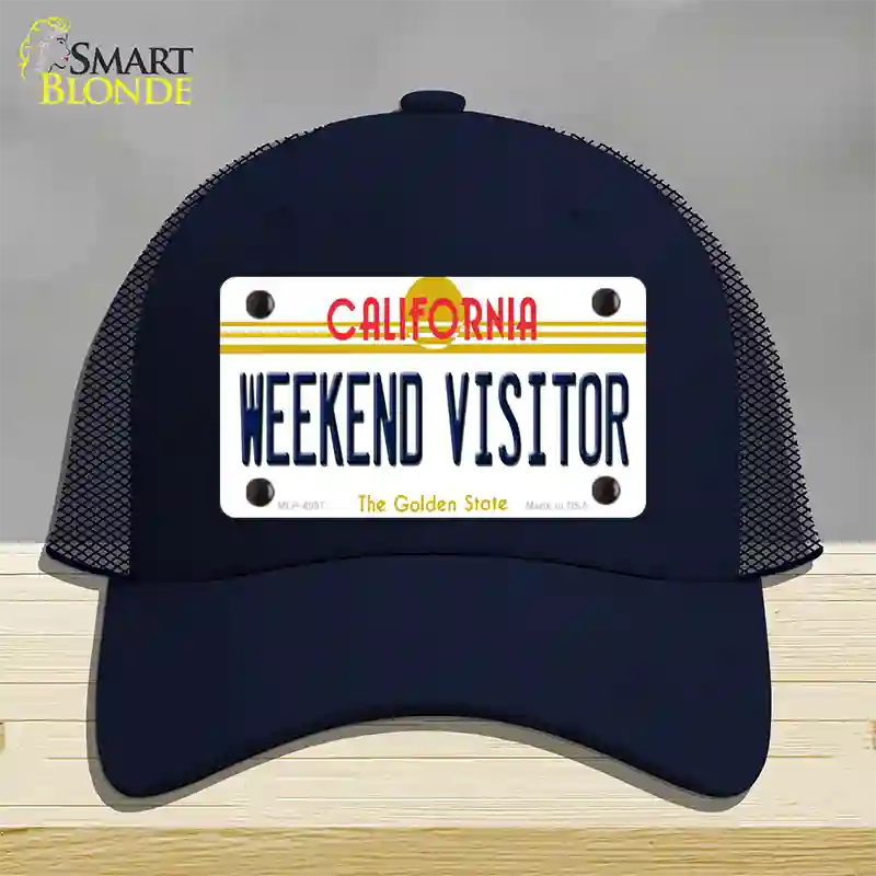 Weekend Vistor California Novelty License Plate Hat Mesh / Navy