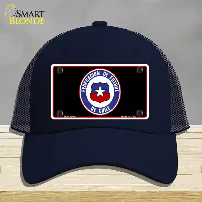 Federacion De Futbol De Chili Flag Novelty License Plate Hat Mesh / Navy