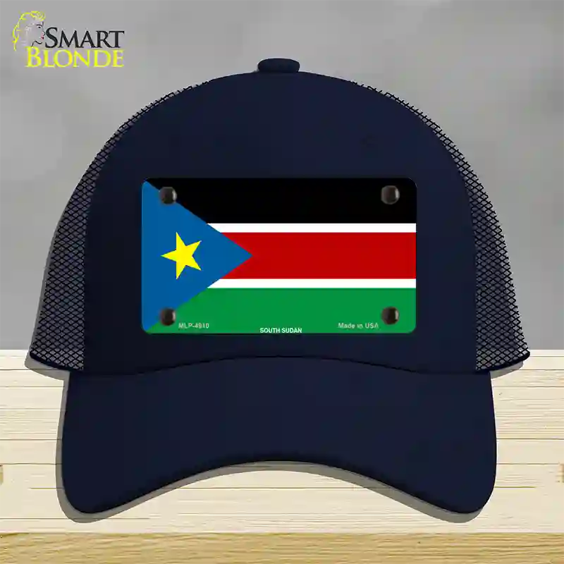 South Sudan Flag Novelty License Plate Hat Mesh / Navy