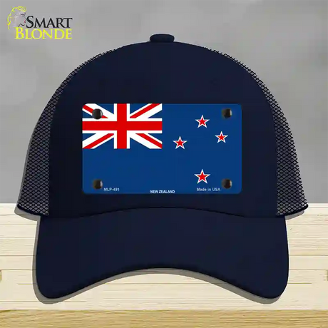 New Zealand Flag Novelty License Plate Hat Mesh / Navy