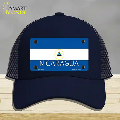 Nicaragua Flag Novelty License Plate Hat Mesh / Navy