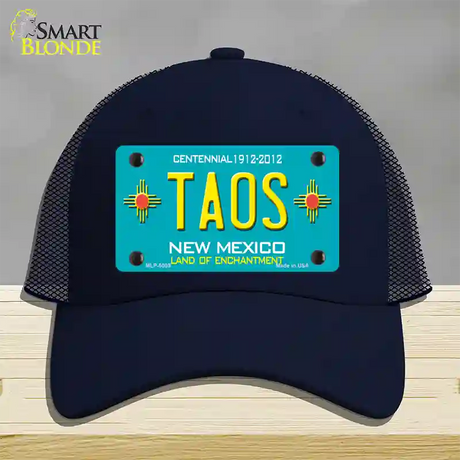 Taos Teal New Mexico Novelty License Plate Hat Mesh / Navy