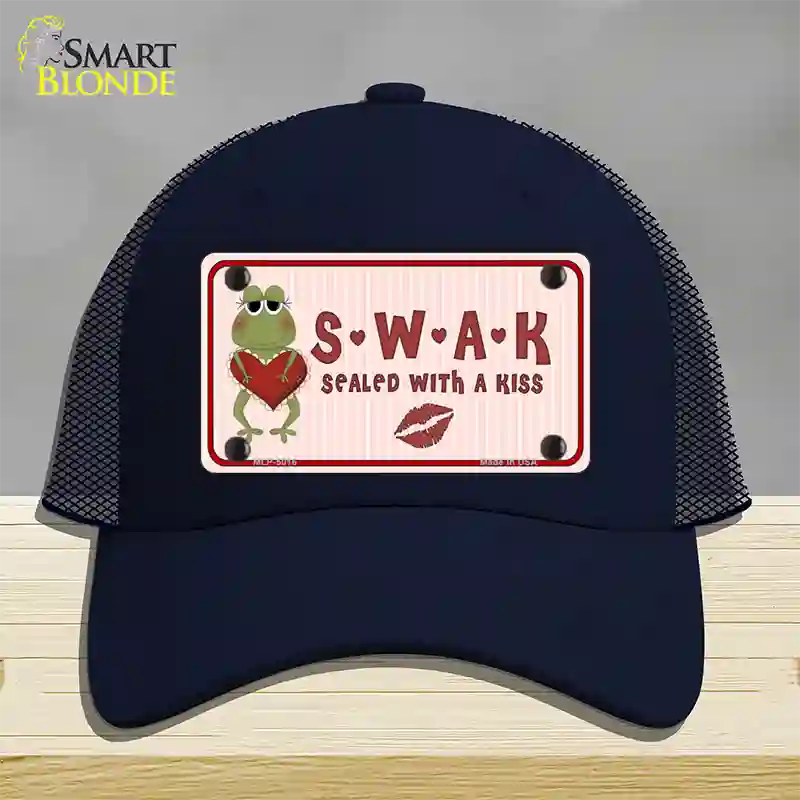 S.W.A.K. Valentine Frog Novelty License Plate Hat Mesh / Navy